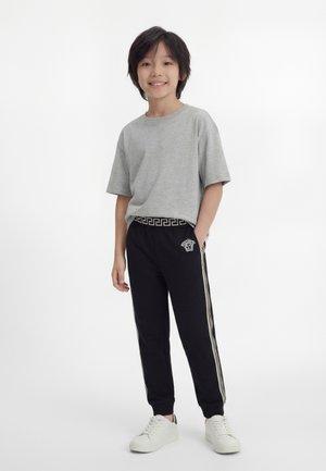 CONTRASTO MEDUSA UNISEX - Pantalon de survêtement - nero/bianco