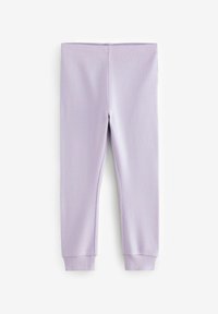 Svijetloplave tajice od rebrastog materijala, s pripijenim dizajnom i elastičnom waistband-om, s suženim manžetama na gležnjevima.