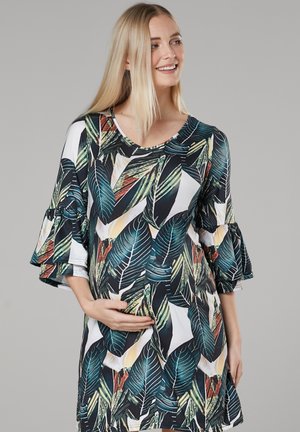 MATERNITY BOHO  - Jersey dress - zielone liście
