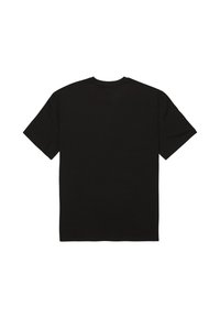 Plain black t-shirt displayed flat, featuring a classic crew neck and short sleeves, with no visible graphics or patterns.