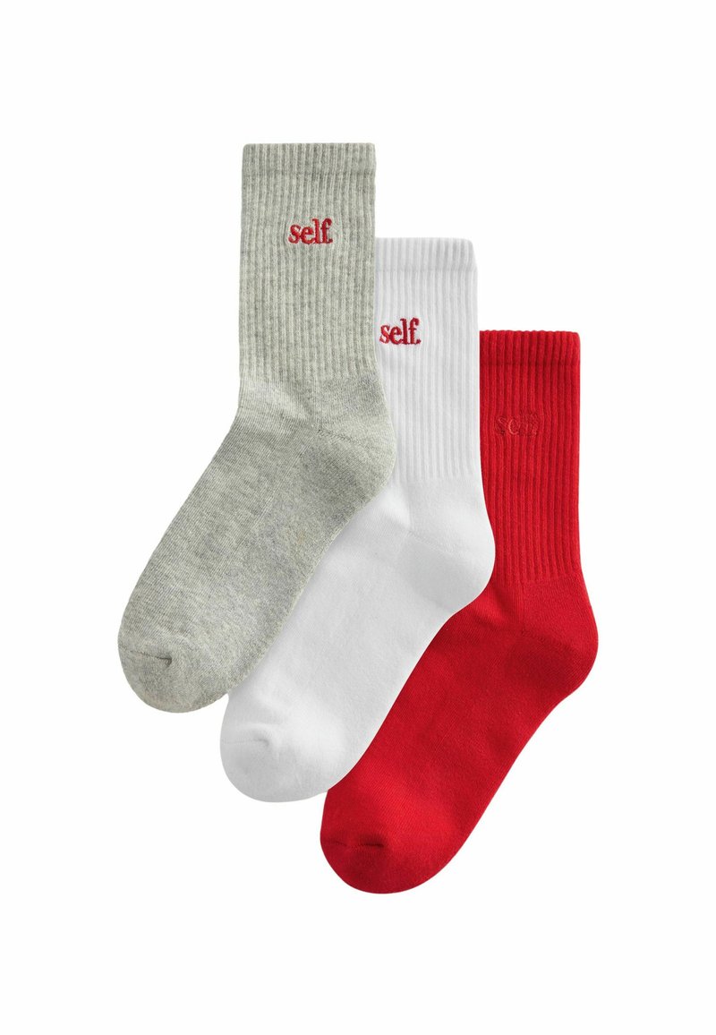 Self. CUSHION SOLE 3 PACK - Sokid - red grey white