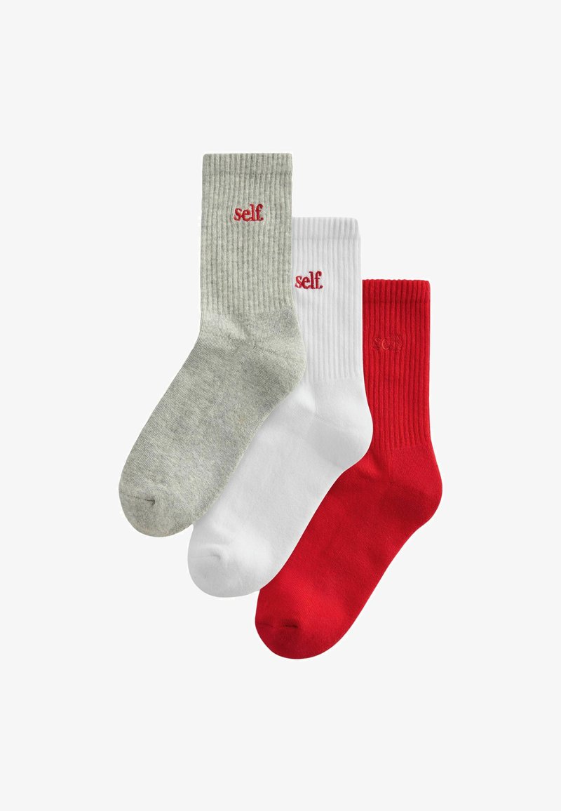Self. CUSHION SOLE 3 PACK - Calcetines - red grey white