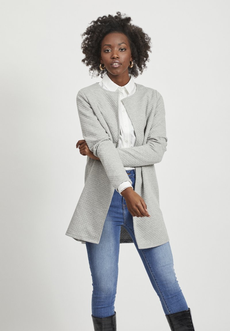 VILA VINAJA NEW LONG JACKET - Jopica - light grey melange