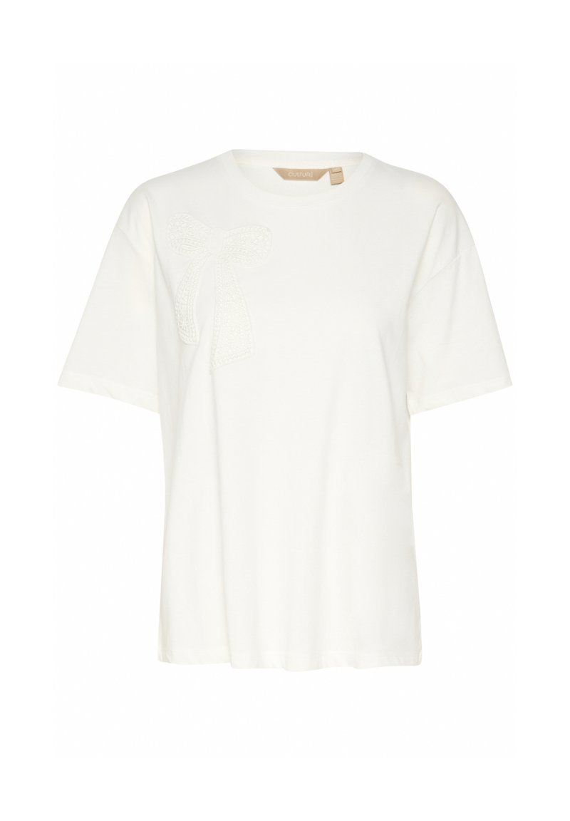 culture T-shirt print crème