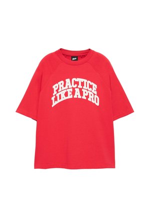 PULL&BEAR, STWD RAGLAN SLEEVE GRAPHIC - T-SHIRT - T-shirt print - red