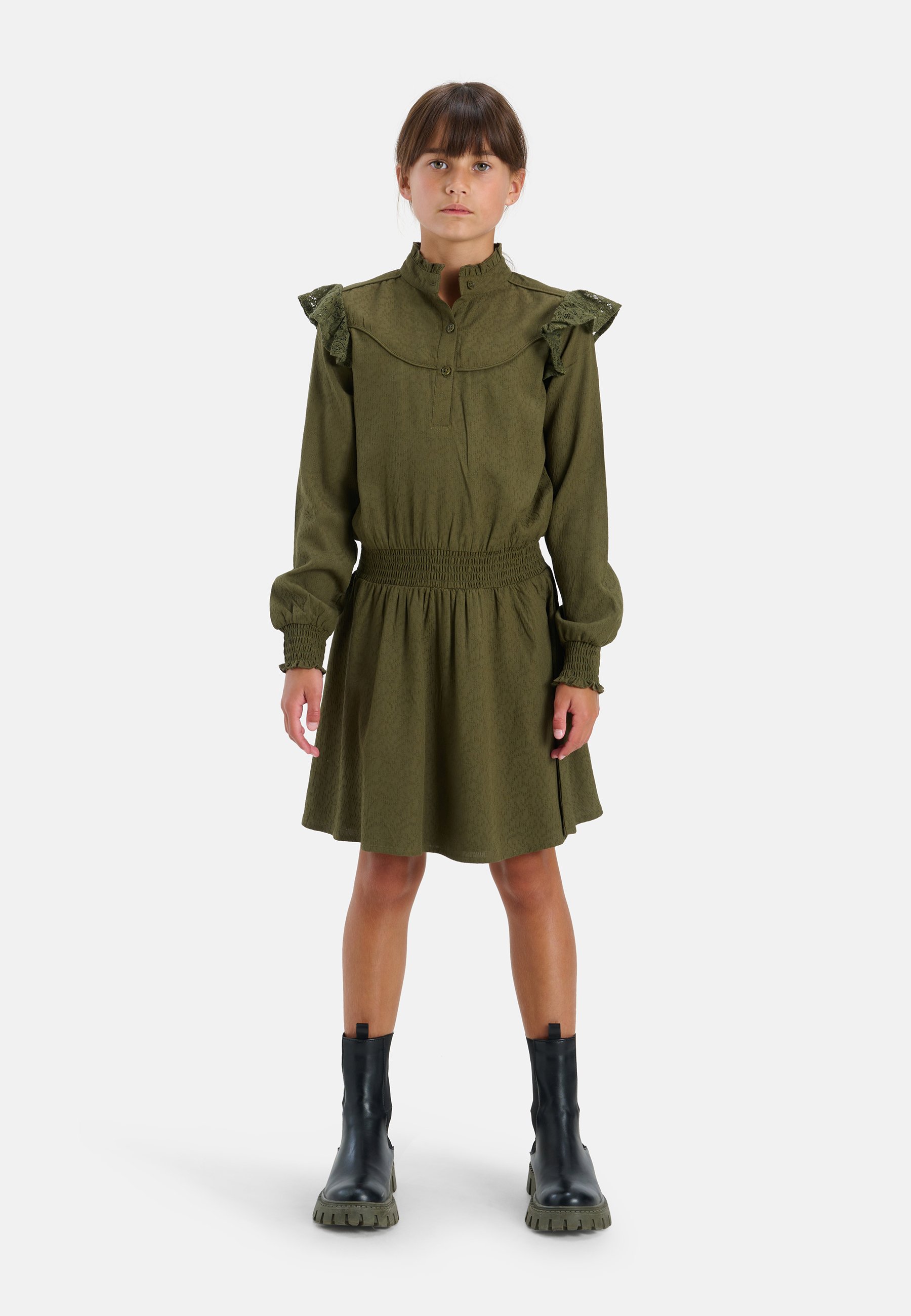 Shoeby RUFFLE - Day dress - dark green/green - Zalando.ie