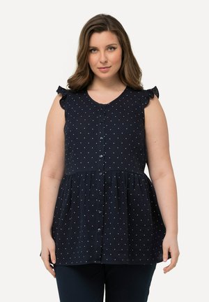 BELLIEVA A-LINIE V-AUSSCHNITT ÄRMEL-RÜSCHE - Camicetta - navy blue