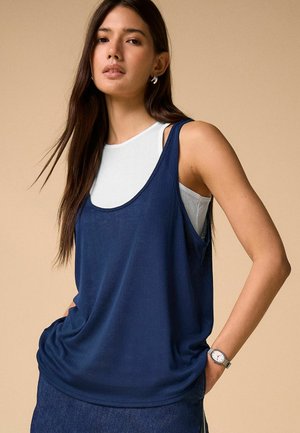 Next, REGULAR FIT - SHEER LAYERED VEST TOP  .SET - Top - navy blue white
