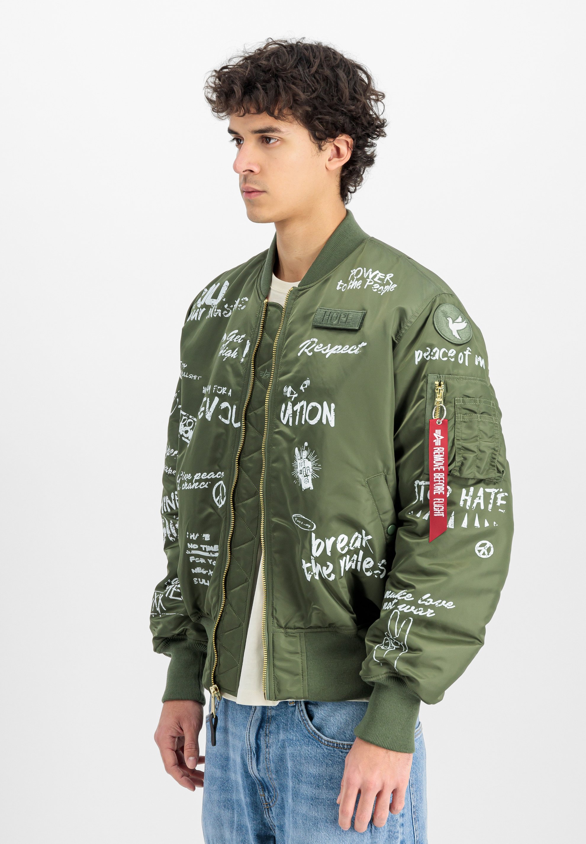 Alpha Industries MA-PEACE - Bomber Jacket - sage green/green - Zalando