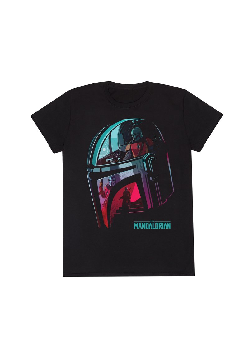 Henry Tiger STAR WARS MANDALORIAN HELMET REFLECTION - Triko s potiskem - black