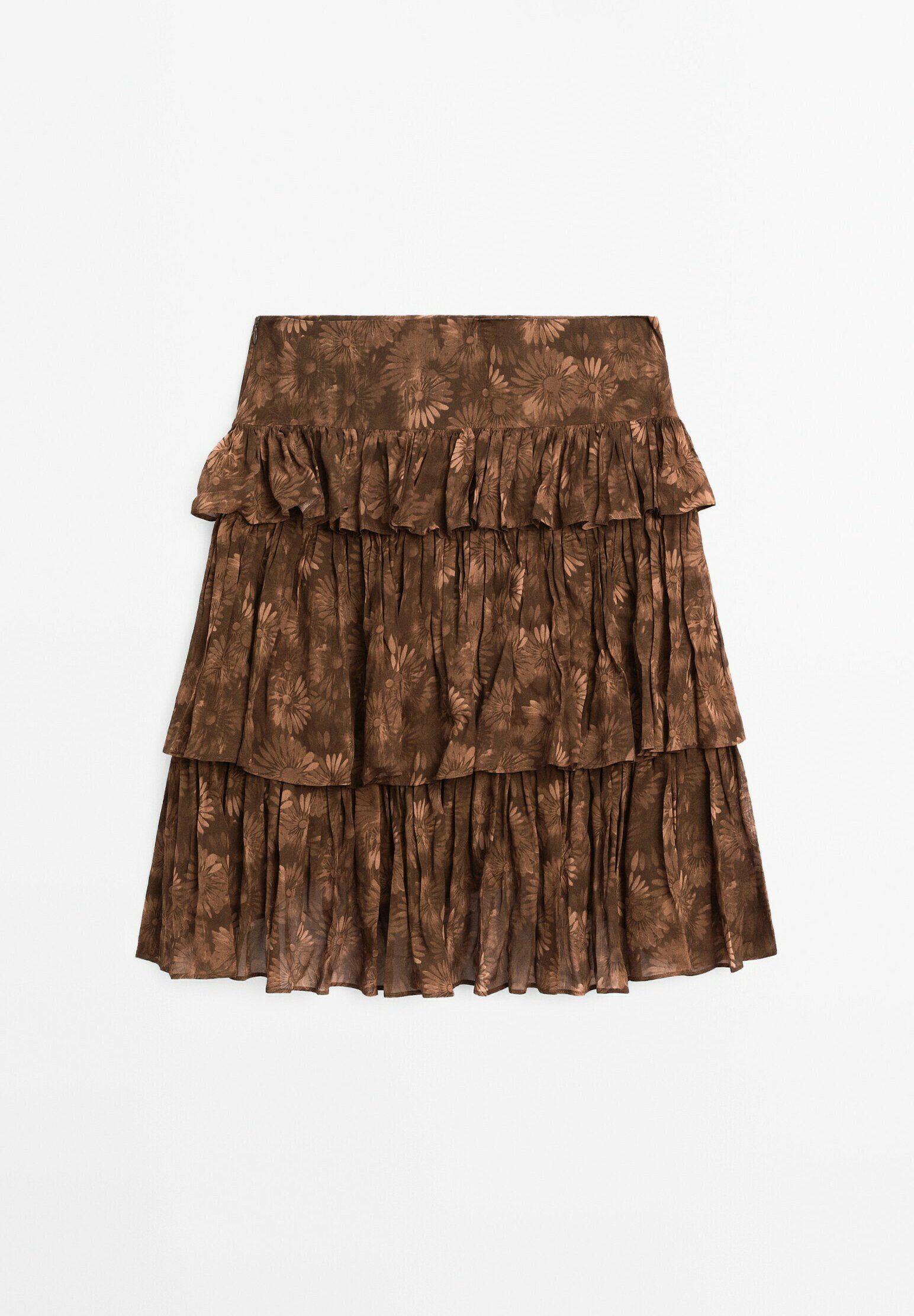 【Massimo Dutti】Velvet midi skirt with floral detail MASSIMO DUTTI Velvet Midi Skirt With Floral Detail in White
