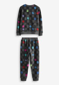 Next SINGLE SOFT TOUCH  - REGULAR FIT SET - Nachtwäsche Set - black white checkerboard smiley face