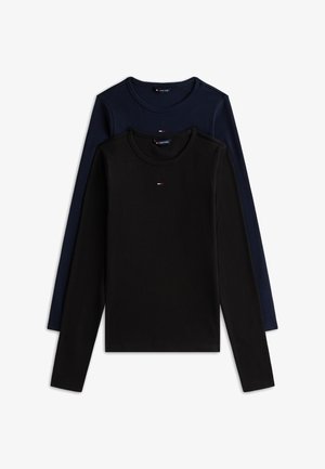 Tommy Jeans, SLIM ESSENTIAL 2 PACK - Pikkade varrukatega topp - black/dark night navy