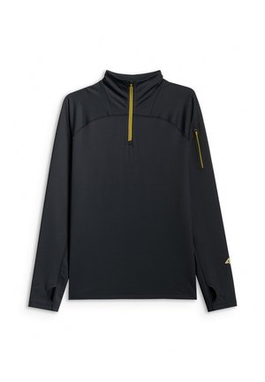 4F, 4F BLUZA TREKKINGOWA REGULAR BEZ KAPTURA MĘSKA - ZIELONA M - Sweatshirt - deep black