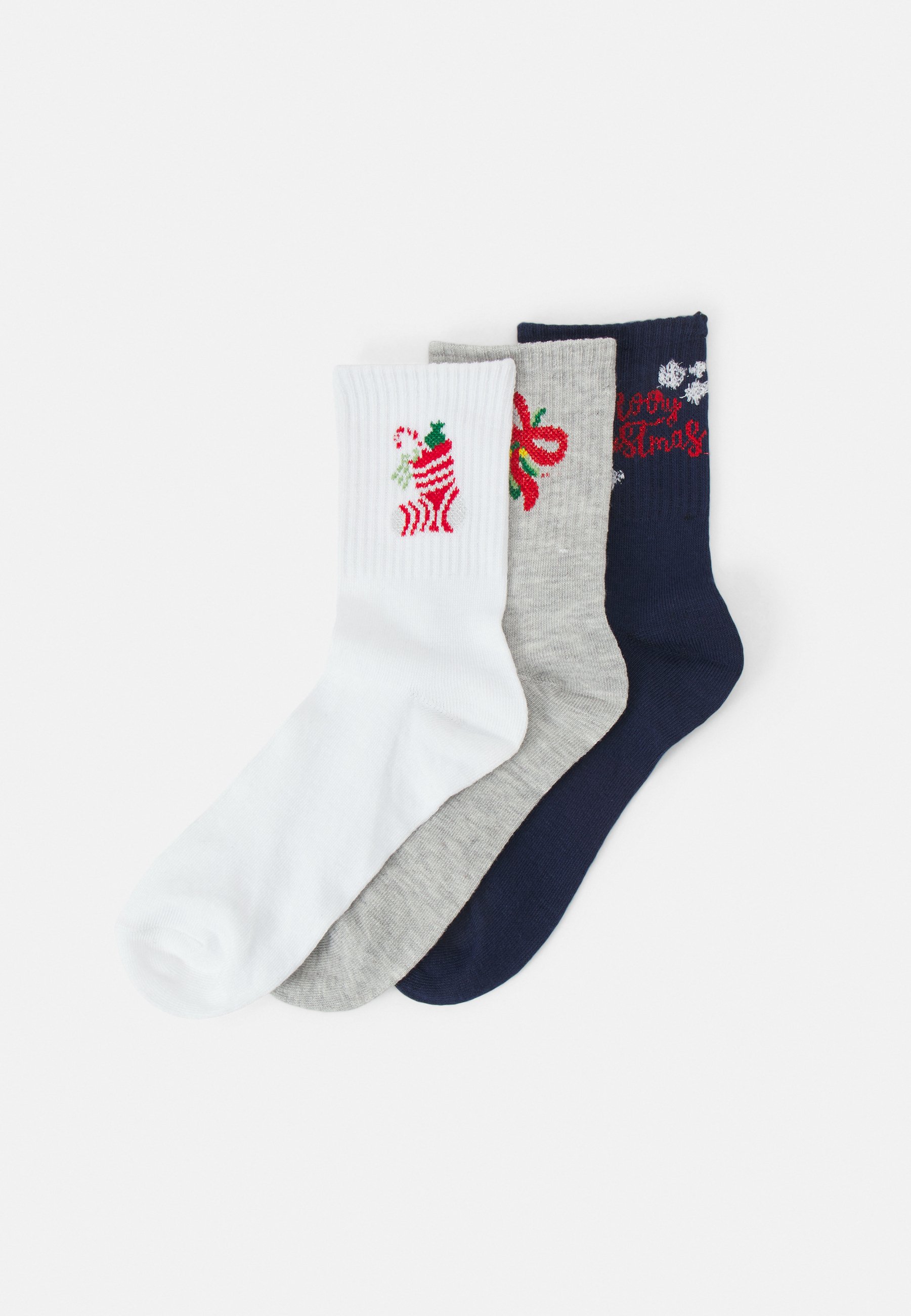 Urban Classics Grumpy Santa Weihnachtsstrümpfe – 3er Pack Unisex Socken, Wadenhoch Mit Weihnachtsmotiv