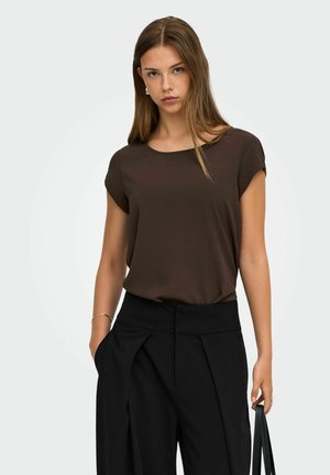 ONLY, ONLVIC S/S SOLID TOP NOOS PTM - Blusa - coffee bean