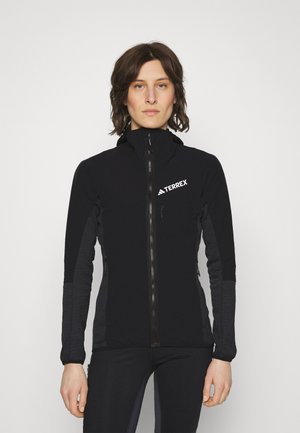 TECHROCK HOODED WIND JACKET - Fleecová bunda - black