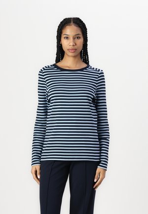 STRIPED INTERLOCK  - Top s dlouhým rukávem - tonal blue