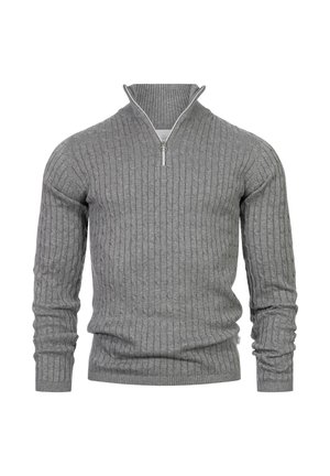 Kronstadt CABLE HALF-ZIP - Jersey de punto - lt grey mix