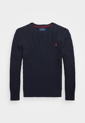 CABLE KNIT COTTON SWEATER - Strikkegenser - navy