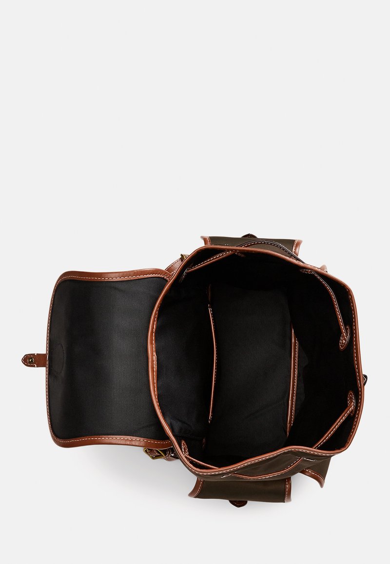 Polo Ralph Lauren LEATHER TRIM TWILL BELLPORT BACKPACK - Rucksack - nutmeg  brown/brown - Zalando.ie