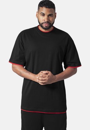 CONTRAST TALL TEE - Basic T-shirt - black/red