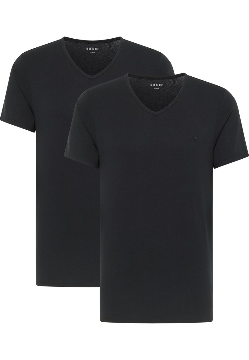 mustang T-shirt basic zwart