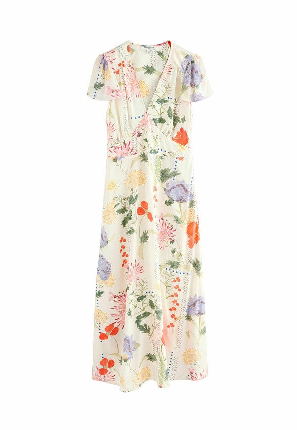 REGULAR FIT FLUTTER SLEEVE TIE WAIST - Maxikleid