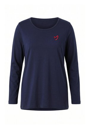 MIAMODA, LONGSLEEVE, A-LINIE, HERZ-STICKEREI - Longsleeve - dark marine