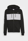 ZIPPED COLOURBLOCK HOODIE UNISEX - Bluză de molton cu fermoar - black/silver chine