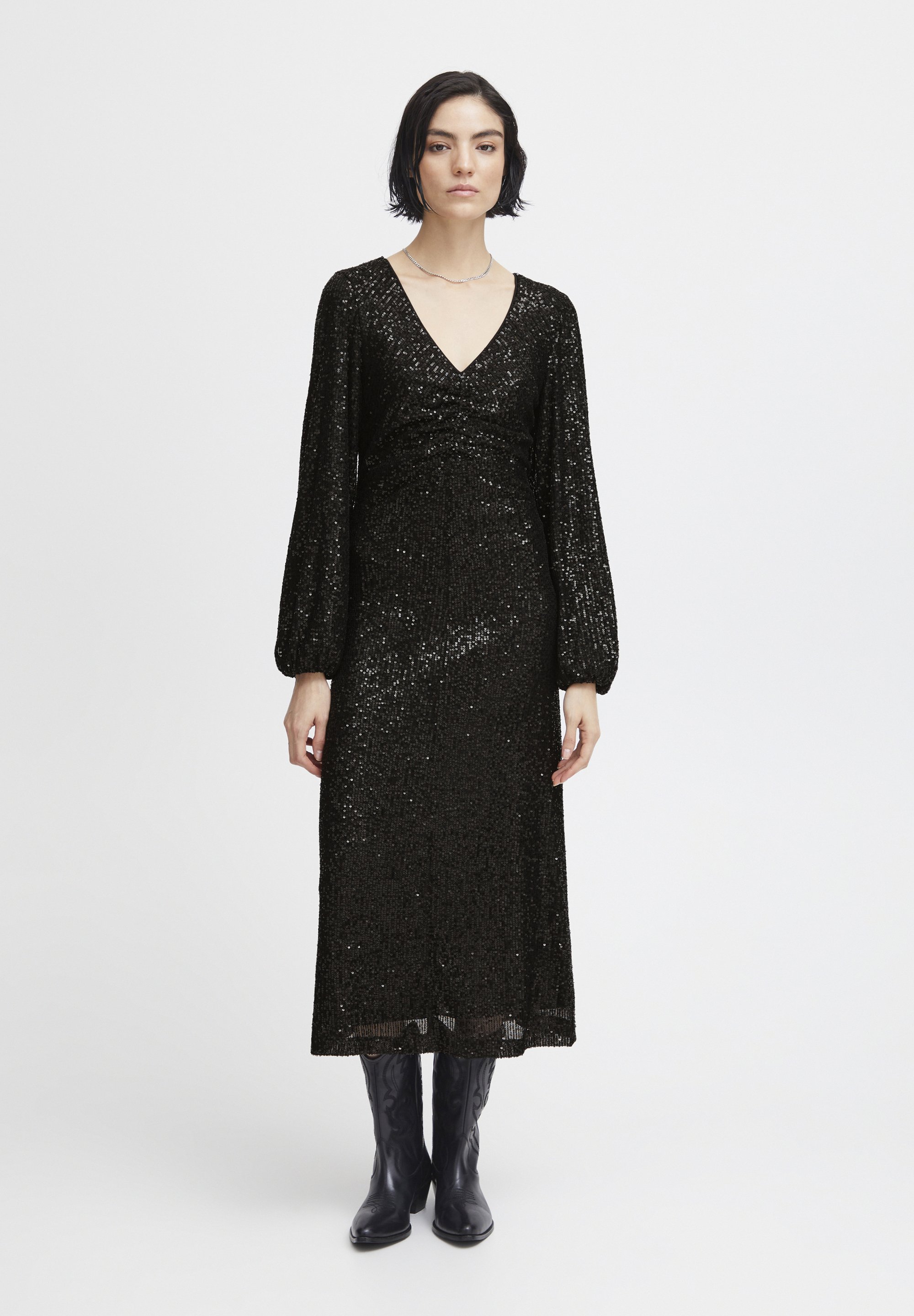 ichi sequin dress IHFAUCI Dress in frosted almond / nature polyester