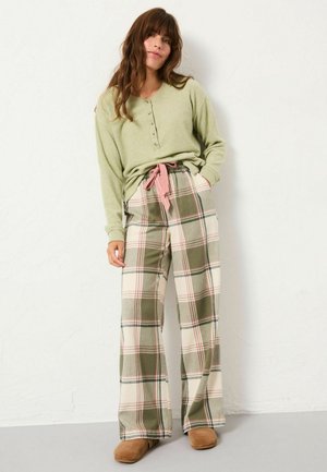 Nachtwäsche Hose - green check