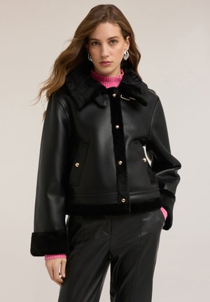 EFFETTO CON BOTTONI - Kunstlederjacke - nero