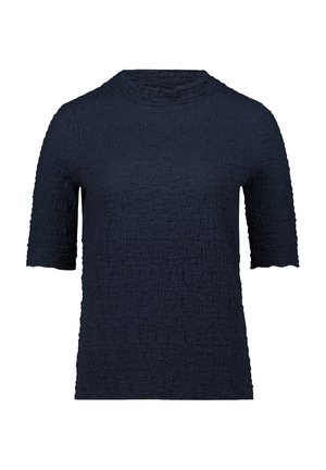 STRUKTUR MIT STEHKRAGEN - T-shirt print - dunkelblau