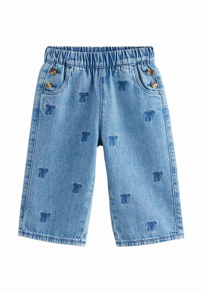 Next REGULAR FIT - BOW EMBROIDERED  - Farkkushortsit - mid blue denim