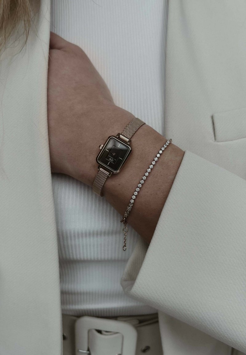 Daniel Wellington QUADRO MINI ONYX - Pulkstenis - rose gold-coloured