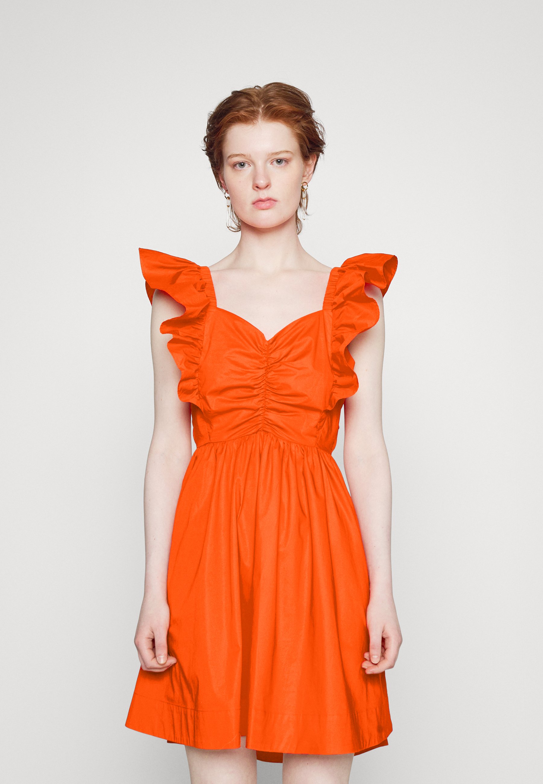 TWINSET ABITO IN MANICA AD ALETTA - Vestito estivo - cherry tomato/rosso -  Zalando.it