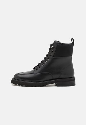 Lace-up ankle boots - black