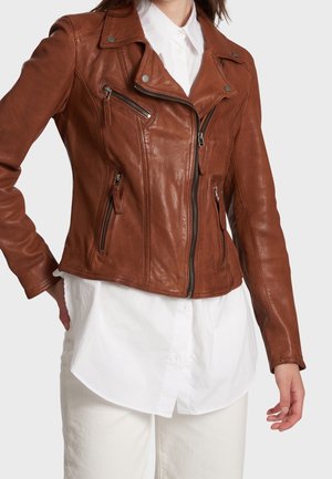 Leather jacket - cognac