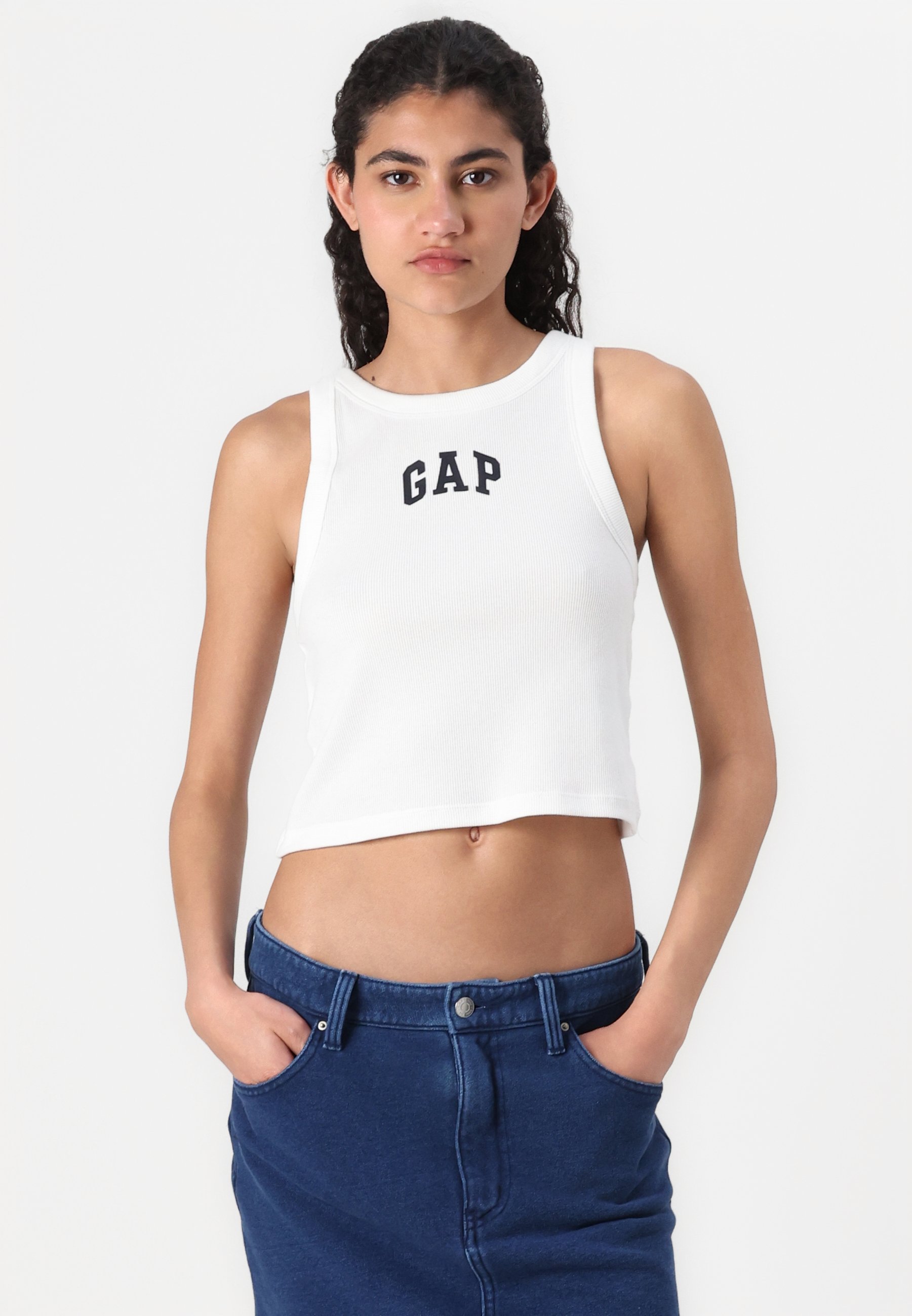 GAP LOGO CROP TANK - Top - white - Zalando.ie