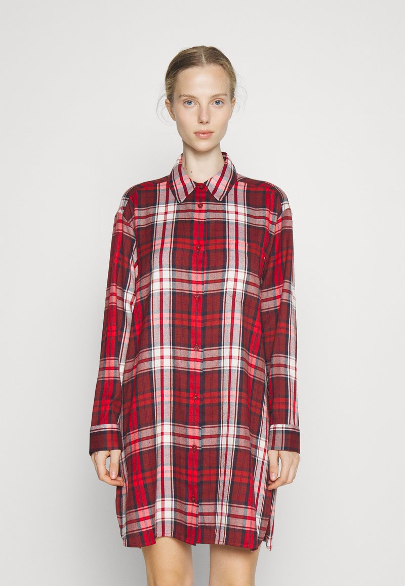 Tommy Hilfiger NIGHTDRESS - Chemise de nuit / Nuisette - plaid red/rouge fonc?� - ZALANDO.FR