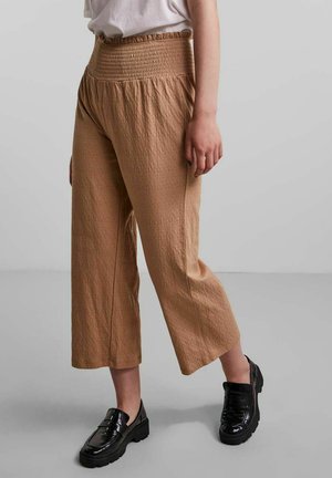 PCLEAFY - Trousers - tannin