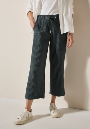 Cecil WIDE STRUKTUR - Trousers - grün