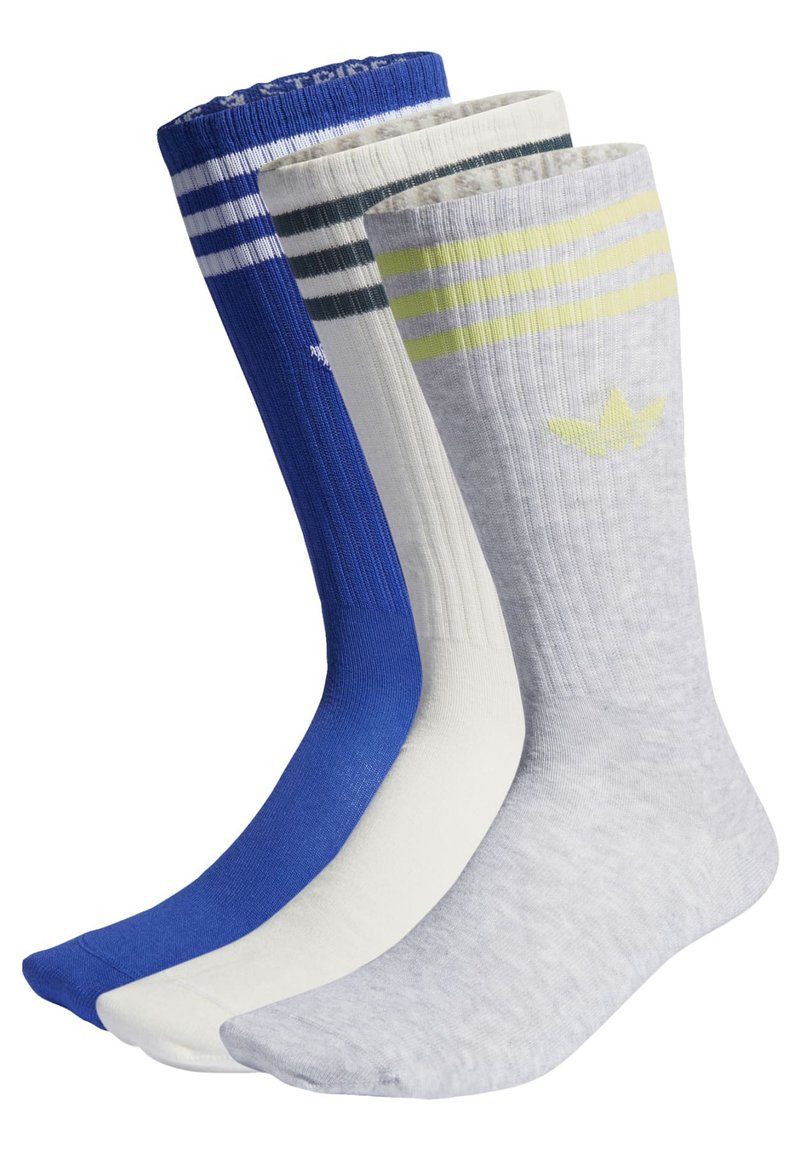 adidas Originals HIGH CREW SOCK UNISEX 3 PACK - Zoknik - lucid blue/light grey heather/cloud white
