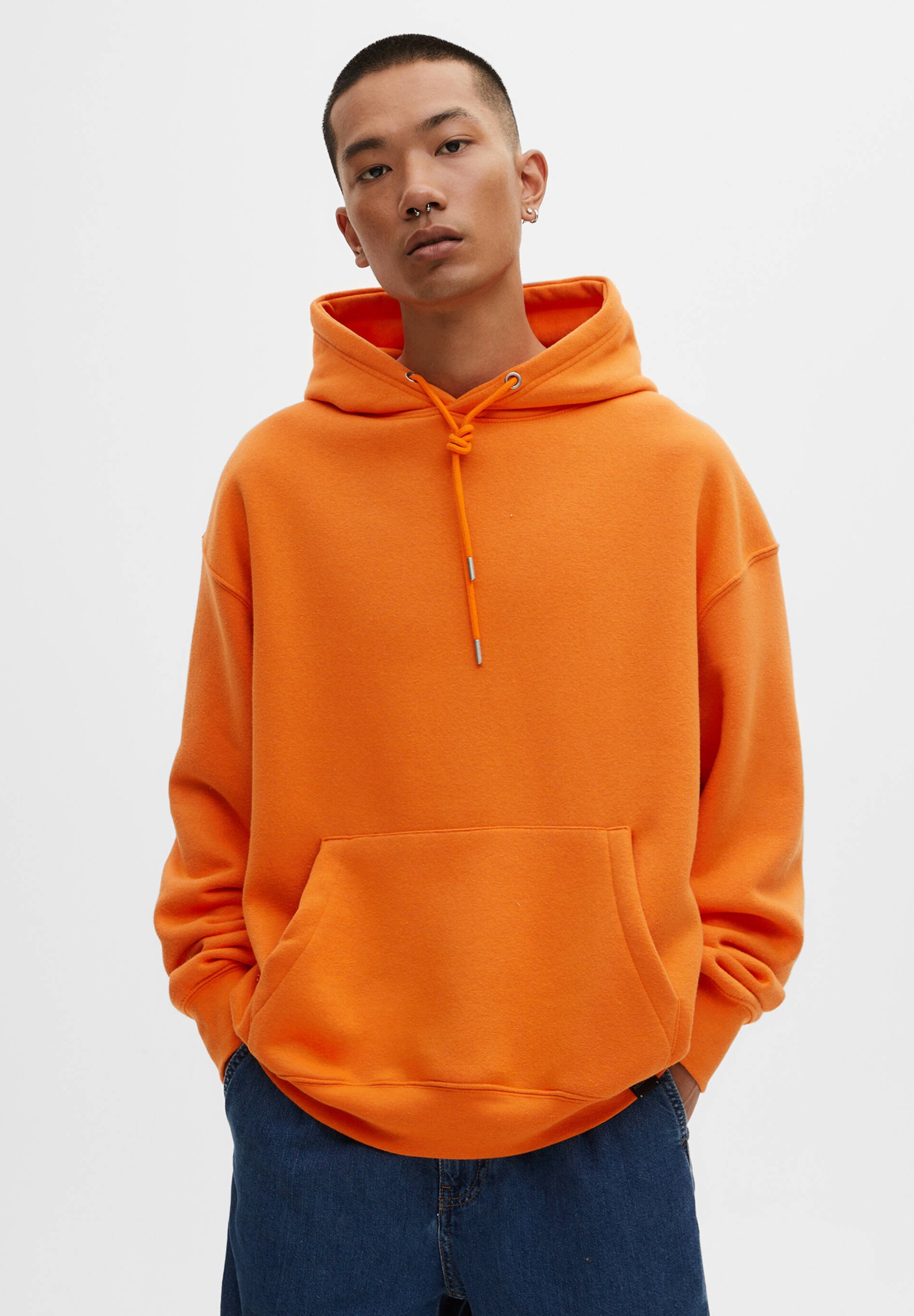 pull and bear orange hoodie
