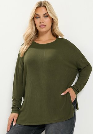 Yours Clothing, PLUS SIZE LONG SLEEVE TOPS - T-shirt à manches longues - green