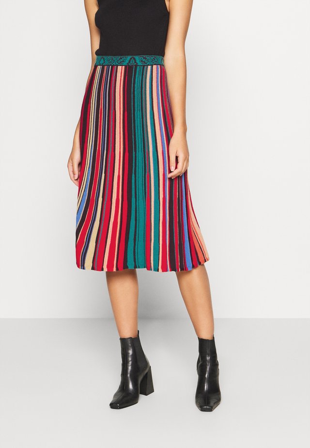 STRIPED SKIRT - Gonna a campana - red