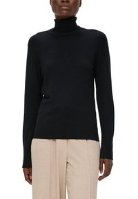 s.Oliver BLACK LABEL ROLLKRAGEN AUS MIX - Pullover - schwarz