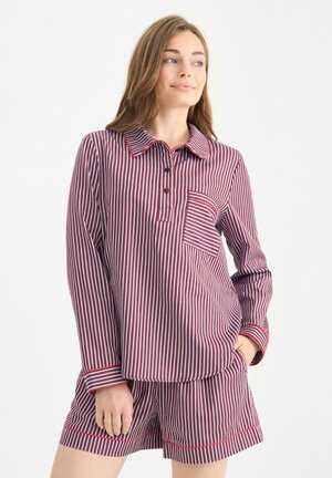 LONG SLEEVE WITH STRIPE SET - Pyjama - bordeaux