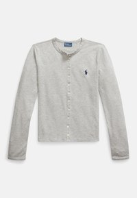 STRETCH COTTON CREWNECK CARDIGAN  - Casaco de malha - andover heather